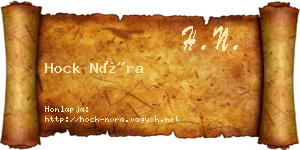 Hock Nóra névjegykártya